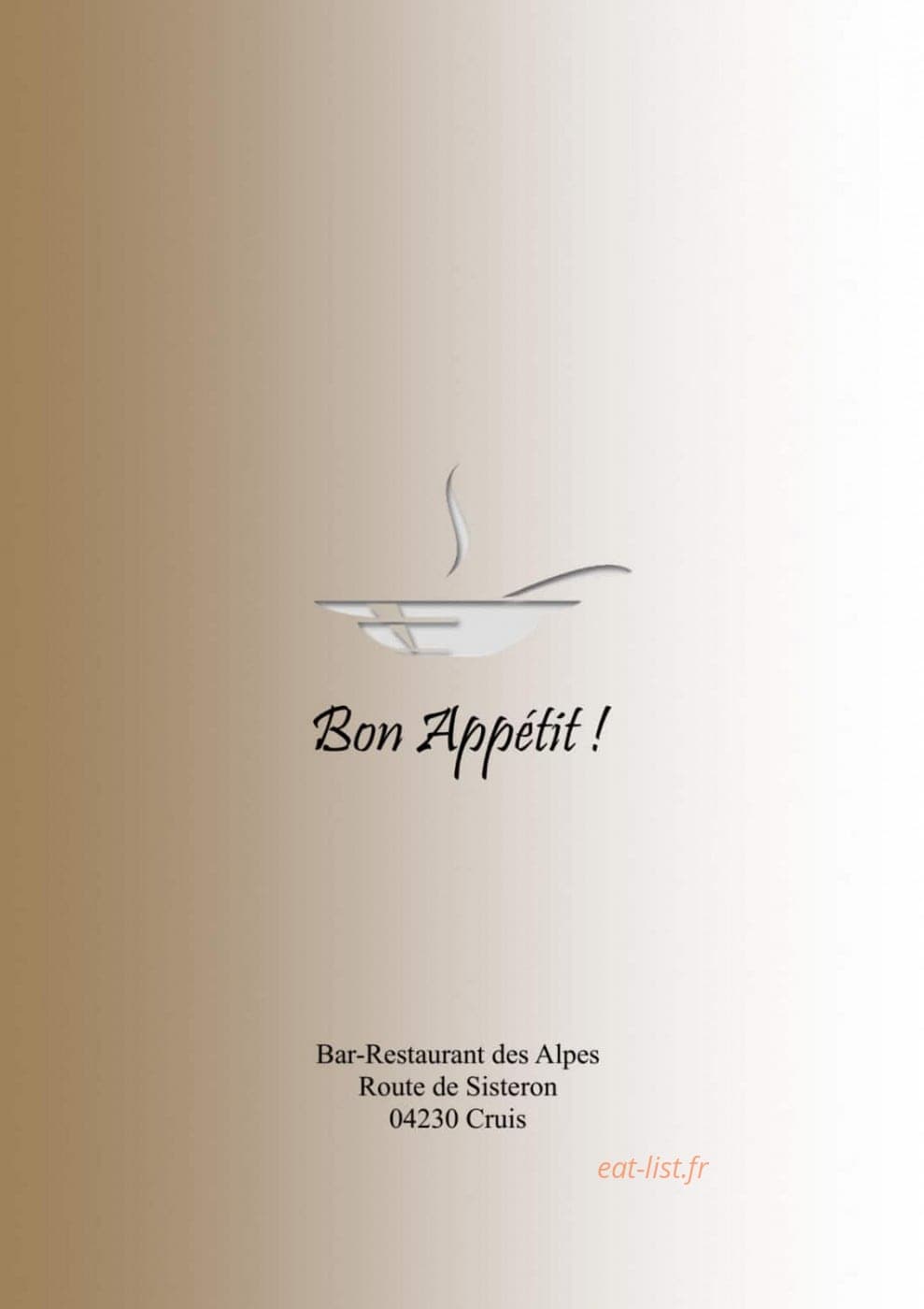 Bistrot des Alpes — carte page 8