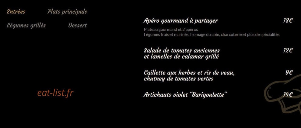 Le Grill d'Henry — carte page 1