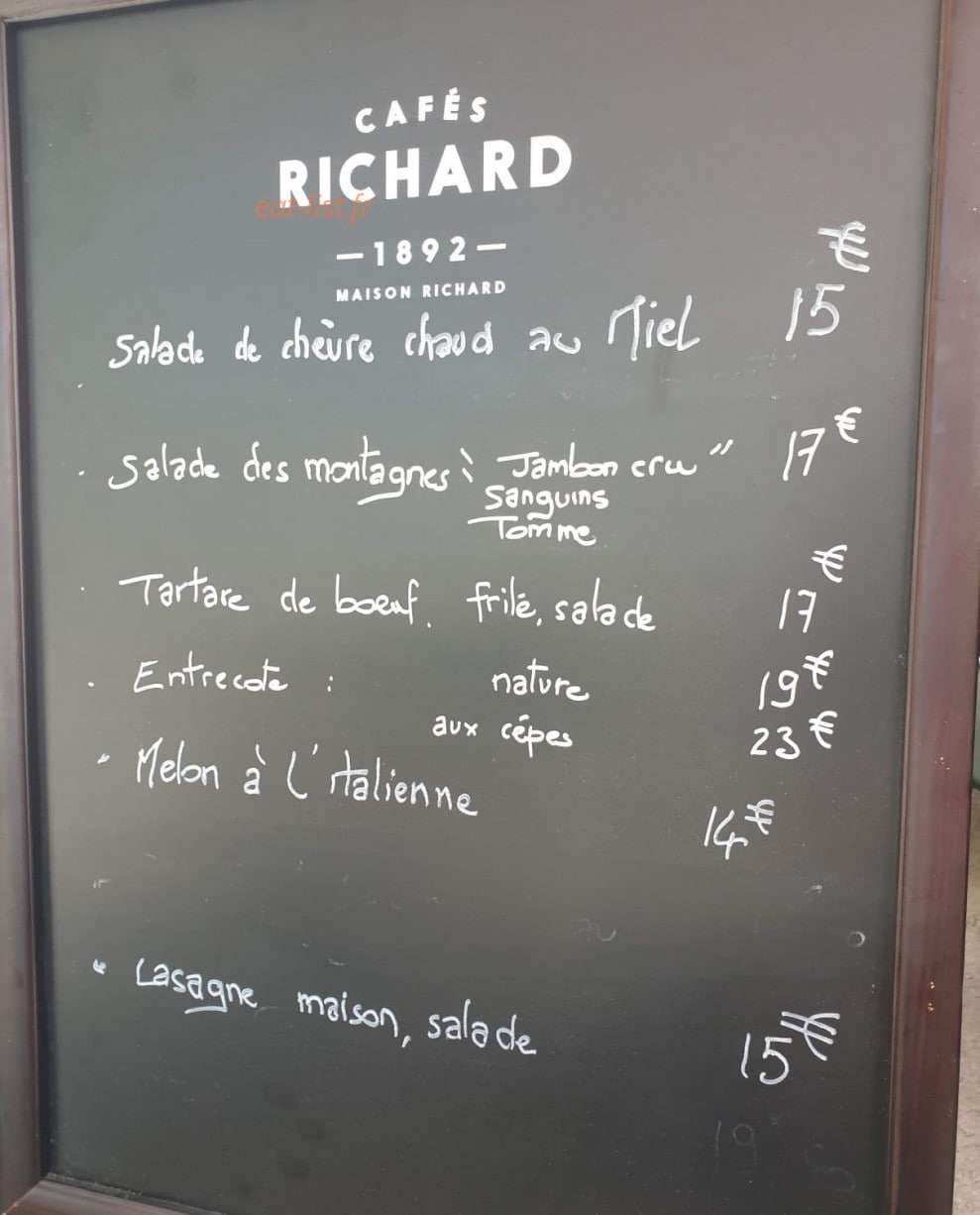 Le Bistroquet — carte page 1