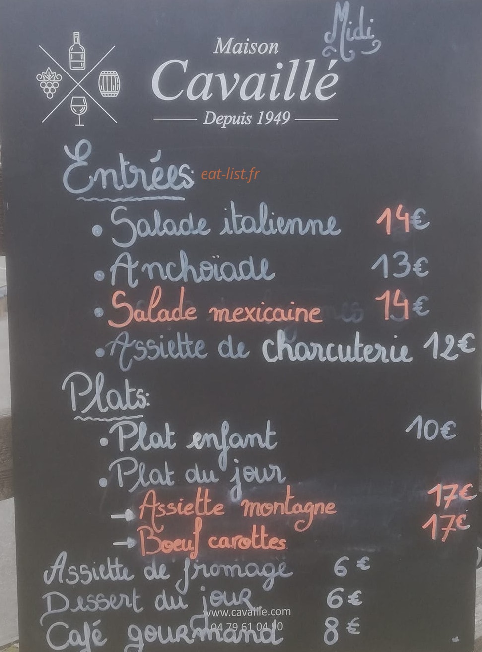 La Cabane du Gourmet — carte page 1