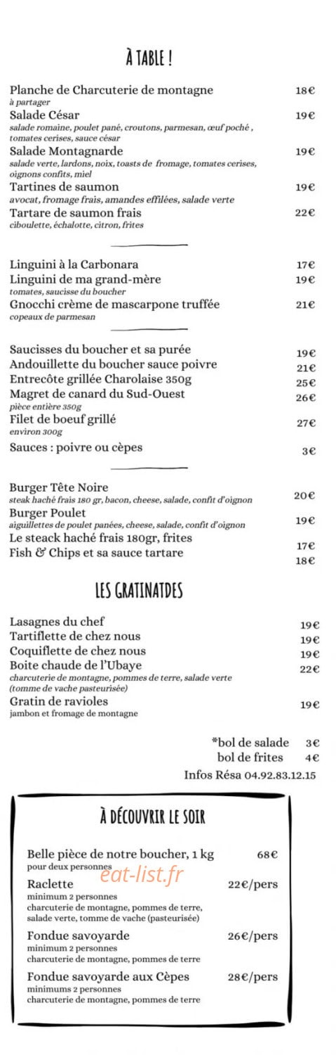La Tête Noire — carte page 1