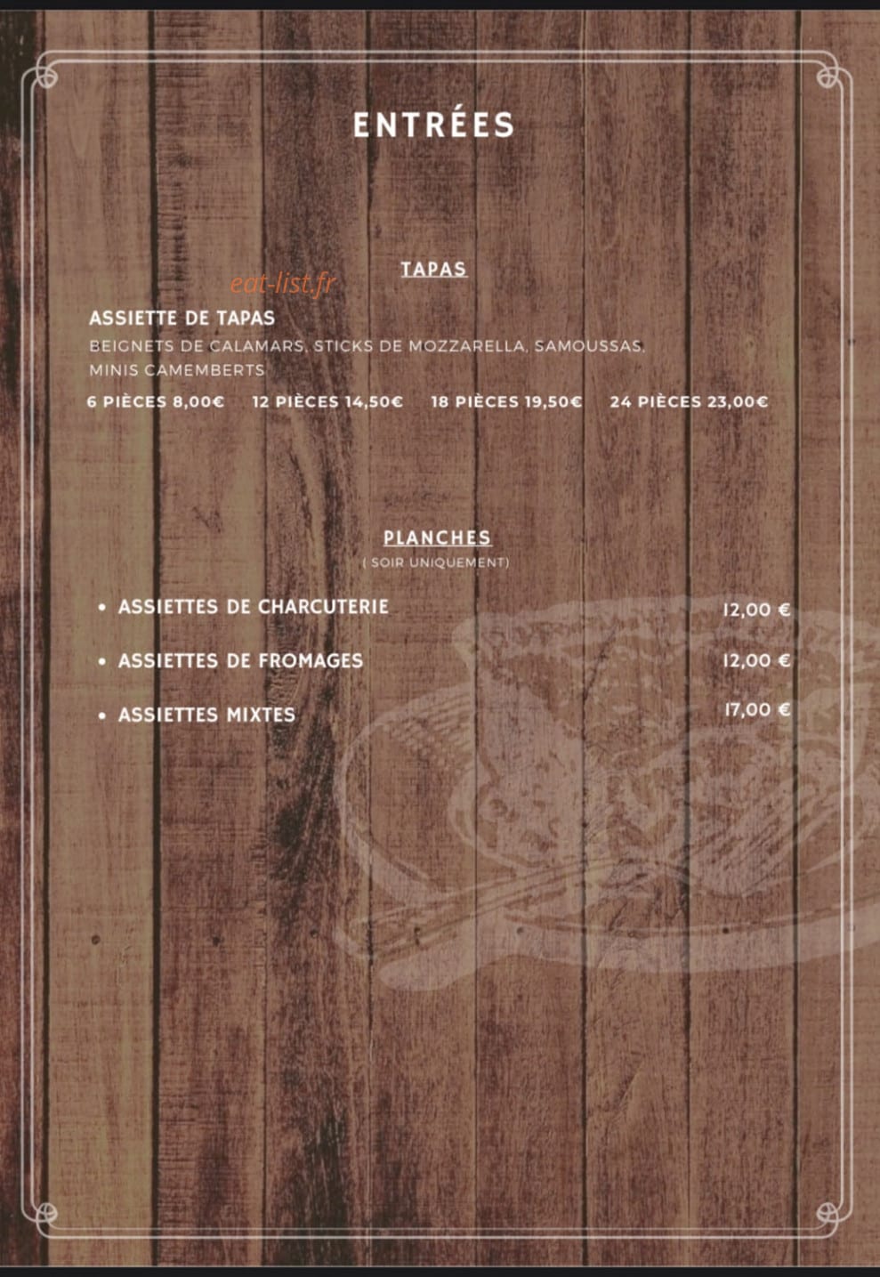 Rest'O Wap — carte page 1