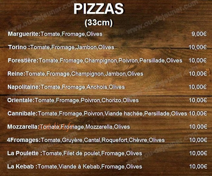 La sandwicherie — carte page 1