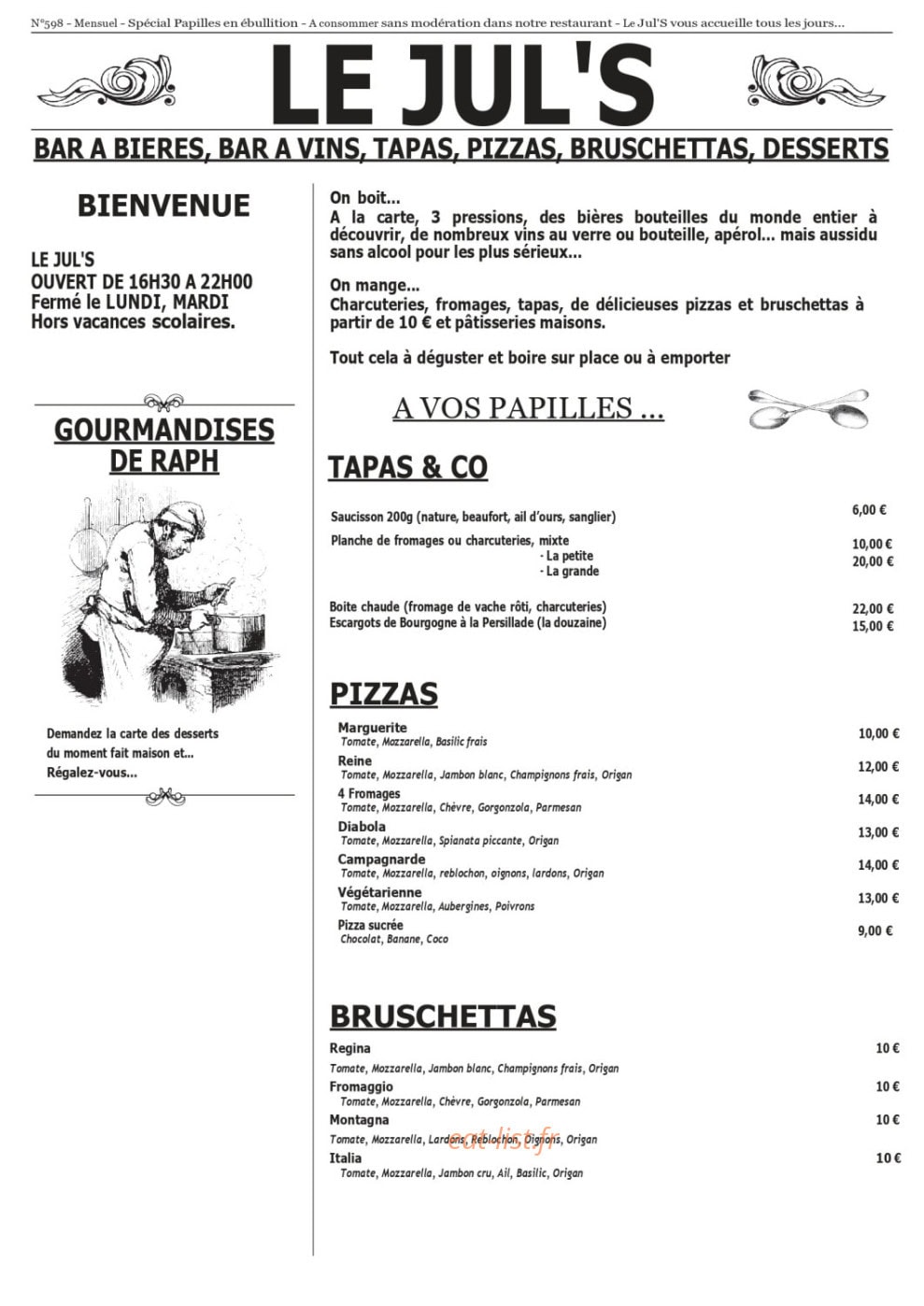 Le Jul’s — carte page 1