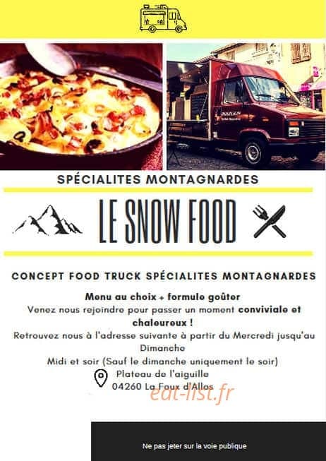 Le Snow Food — carte page 2