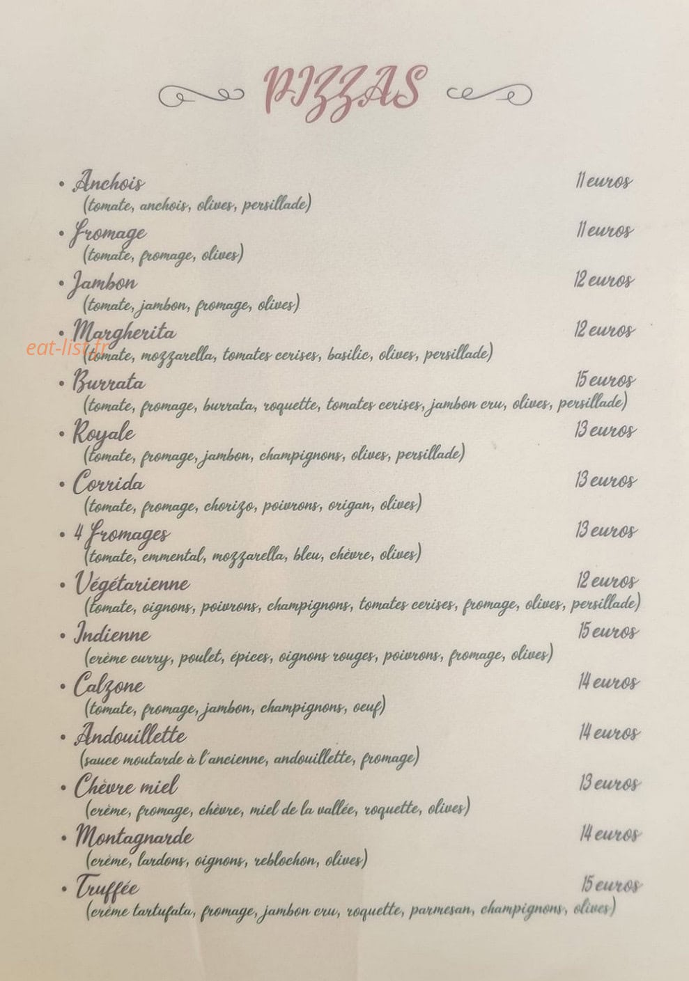 Brasserie Entre Potes — carte page 1