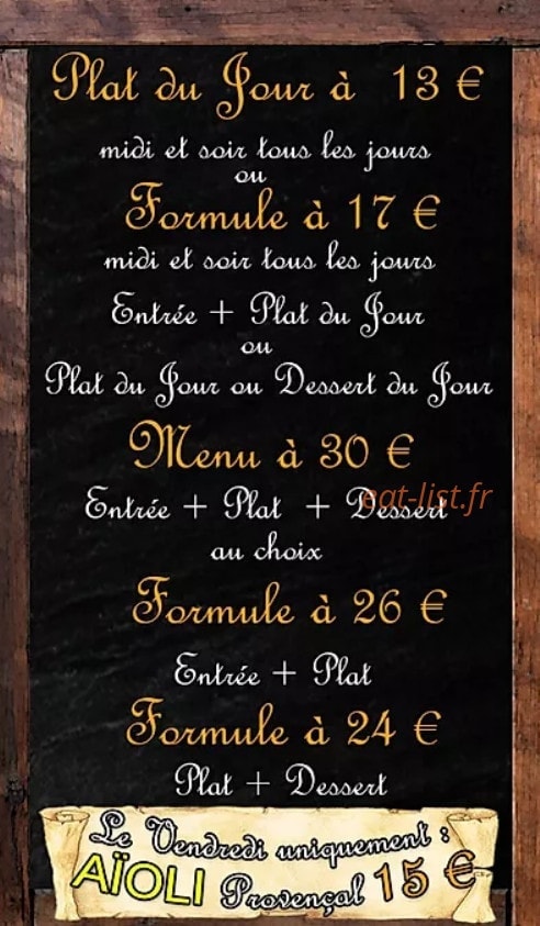 Auberge de carluc — carte page 1