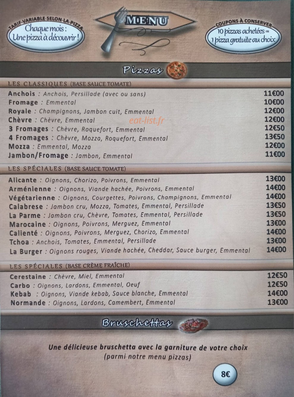LA tour de Pizz — carte page 1