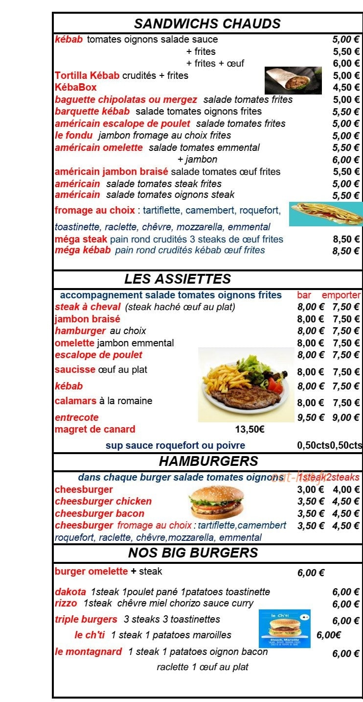 Le ptit creux — carte page 1
