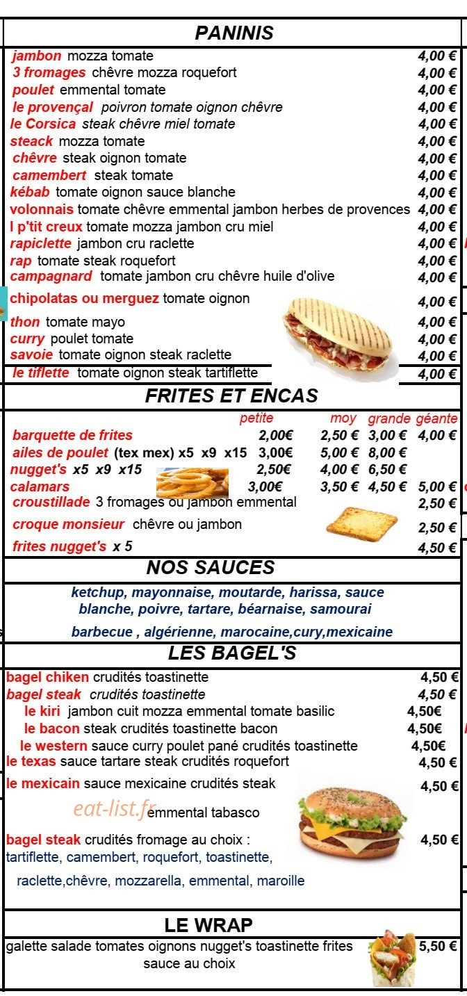 Le ptit creux — carte page 2
