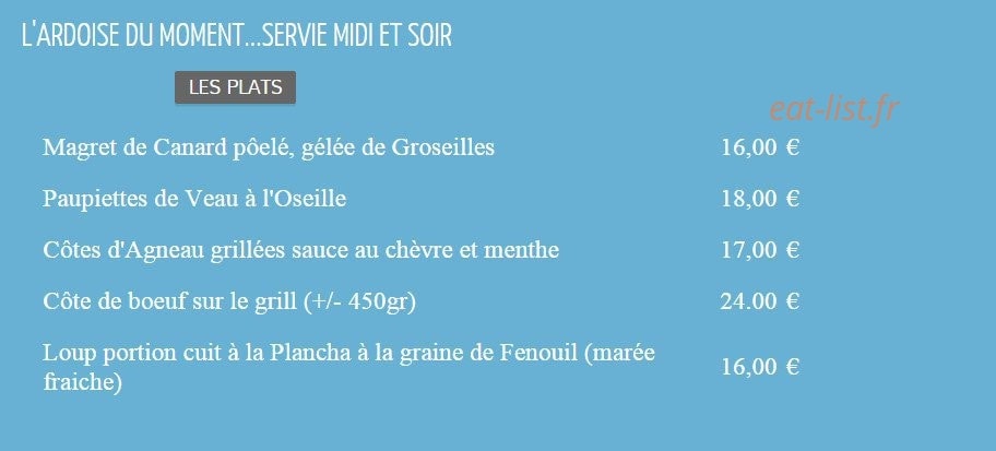 Le 9 restaurant — carte page 2