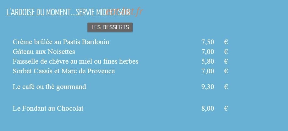 Le 9 restaurant — carte page 3