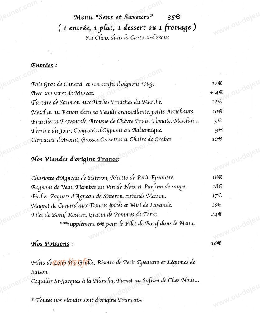 Les Terrasses de la Bastide — carte page 1