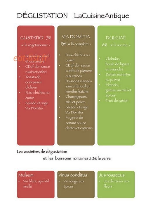 La Cuisine Antique — carte page 2