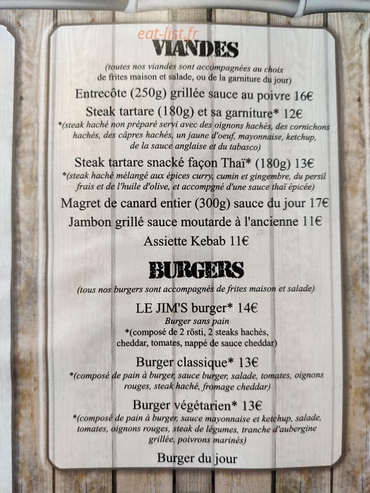 Le Jim's — carte page 2