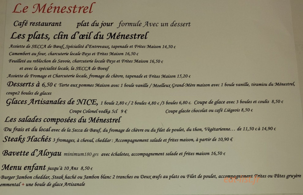 Le Ménestrel — carte page 1