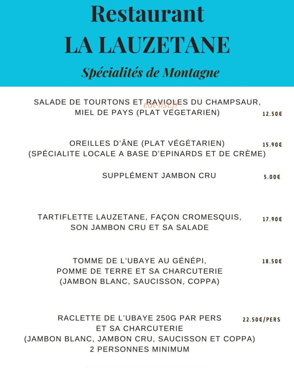 La Lauzetane — carte page 1