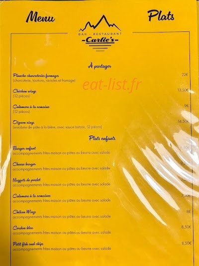 Carlie's — carte page 2