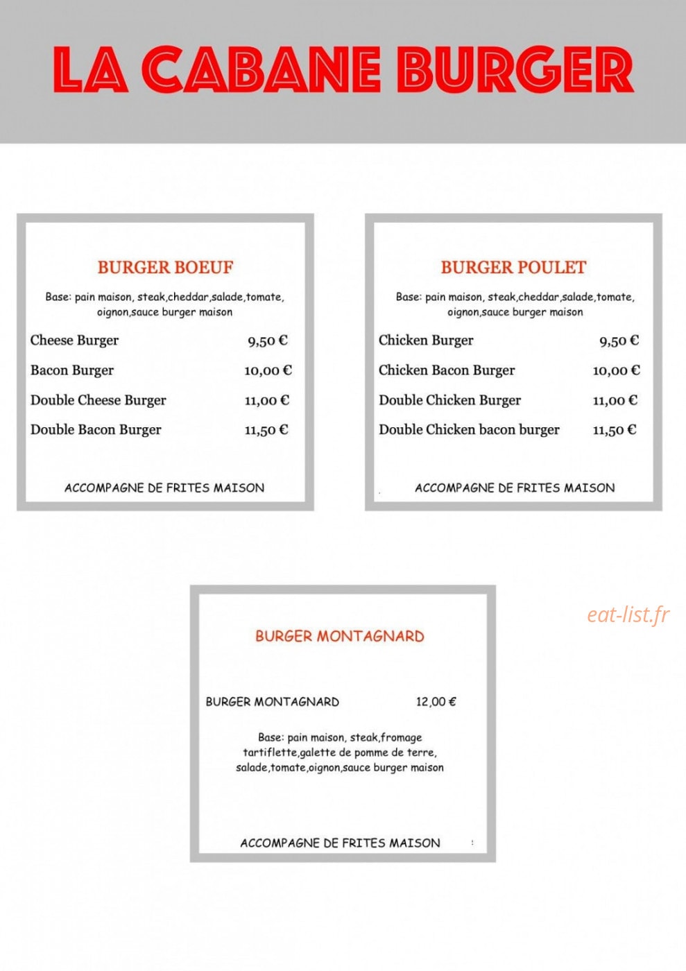 La cabane à pizza — carte page 3