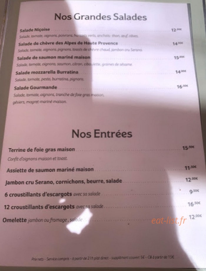 Chez Benoit — carte page 3