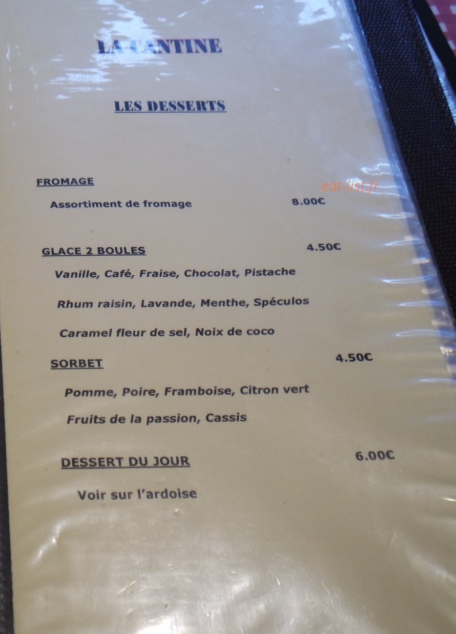La Cantine — carte page 3