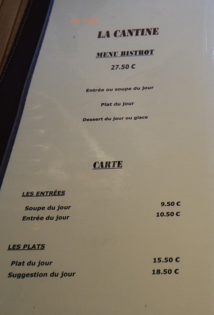 La Cantine — carte page 2
