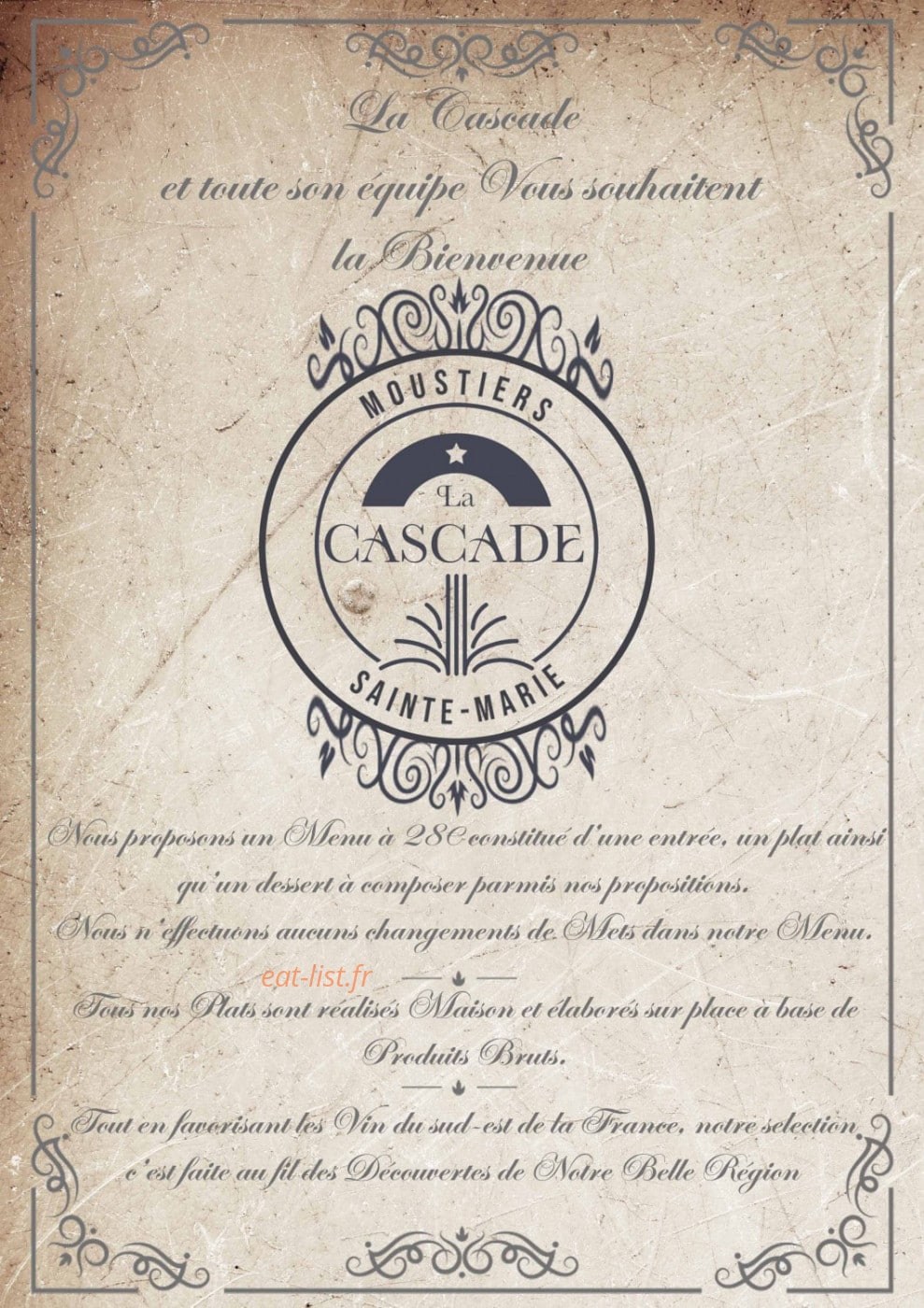 La Cascade — carte page 1