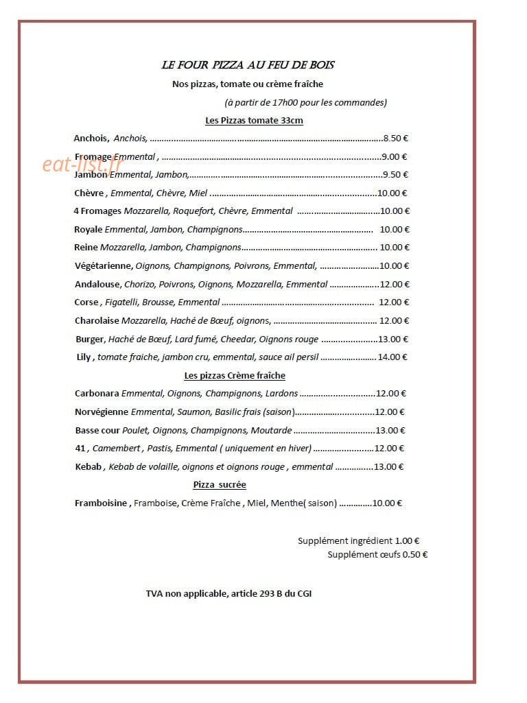 Le Four — carte page 1