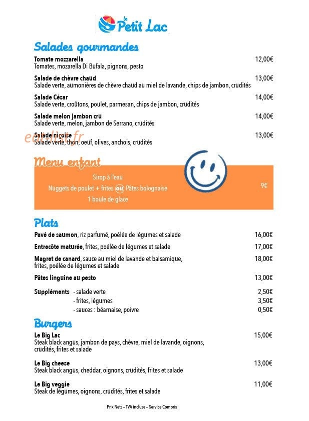 Le Petit Lac — carte page 1