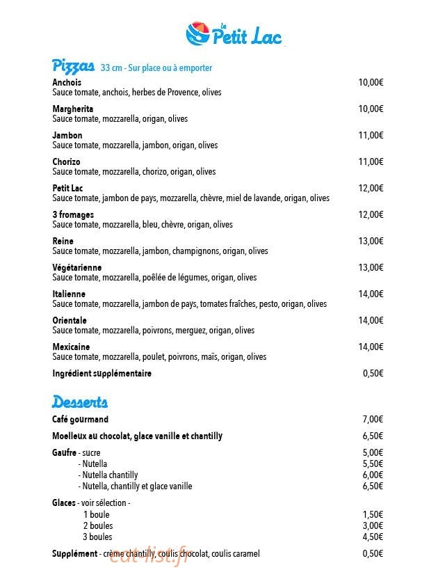 Le Petit Lac — carte page 2