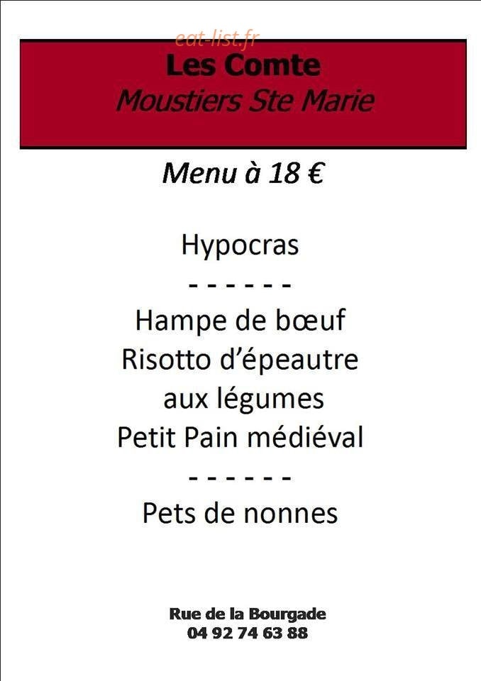 Restaurant Les Comte — carte page 2