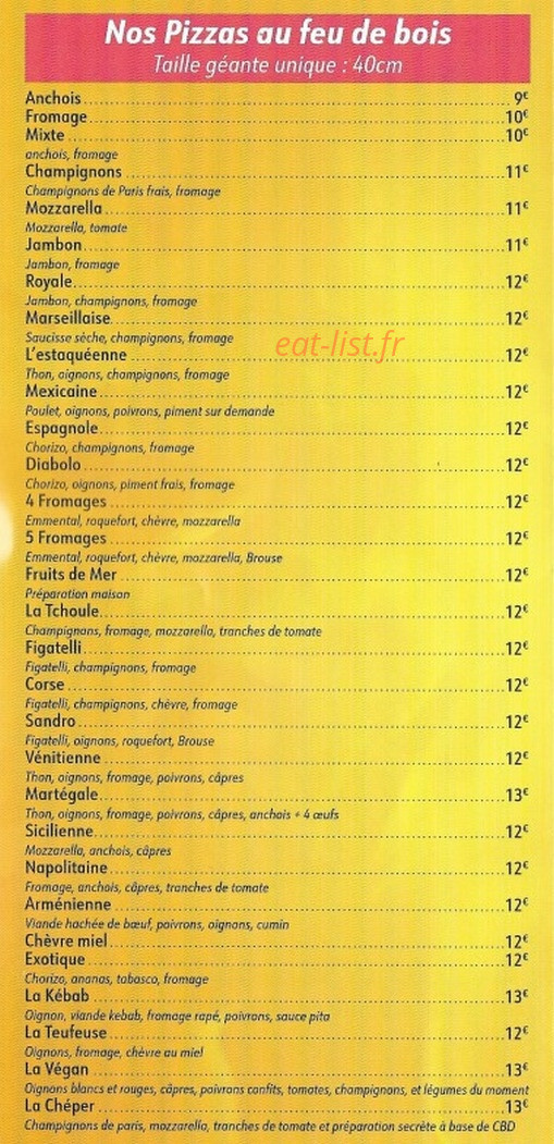 Le Grill Belvezien — carte page 2