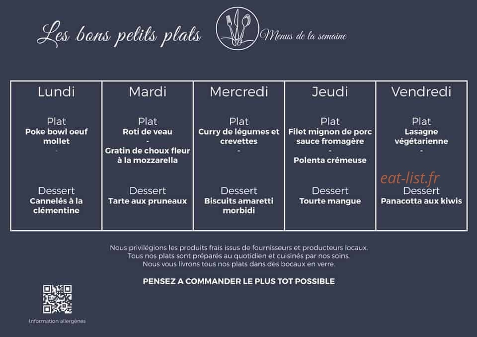 Les bons petits plats — carte page 4