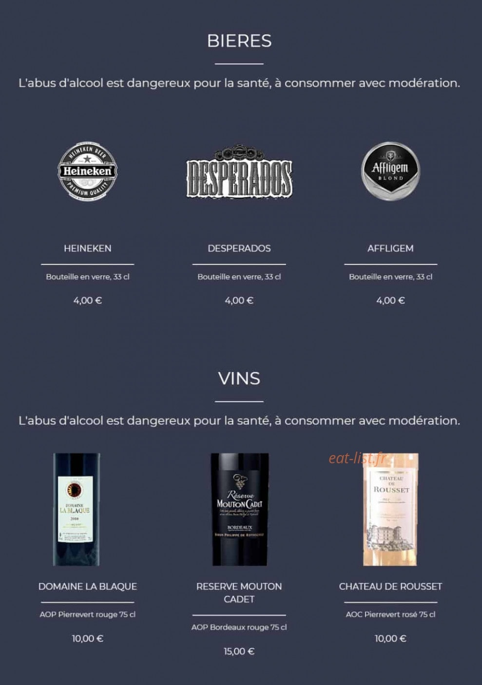 Les bons petits plats — carte page 3