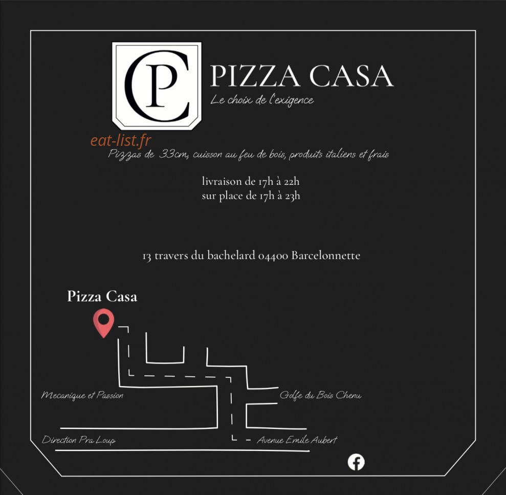 Pizza Casa — carte page 2