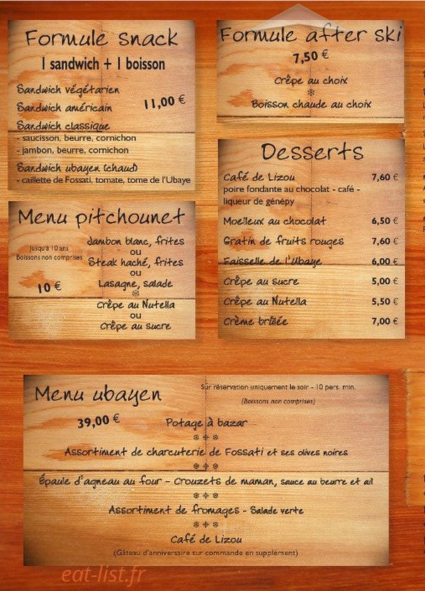 Le Cabanon — carte page 1