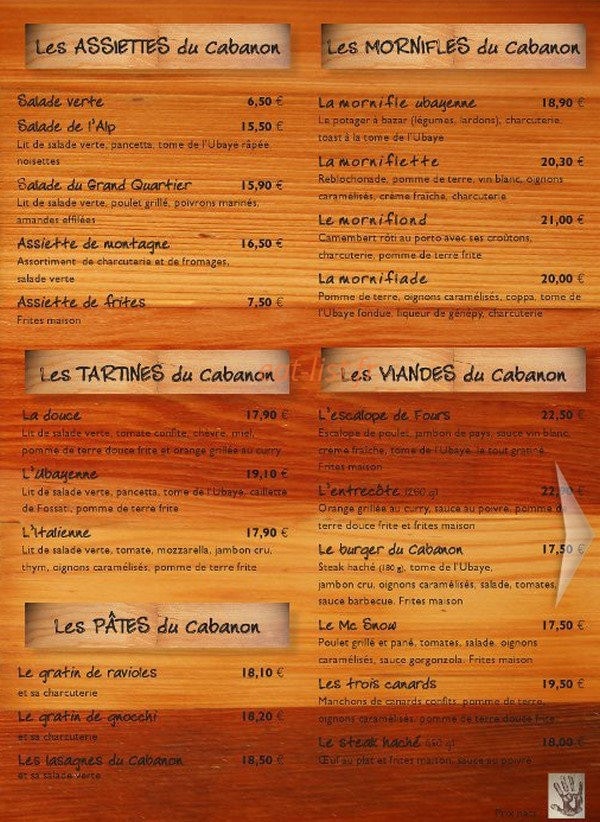 Le Cabanon — carte page 2