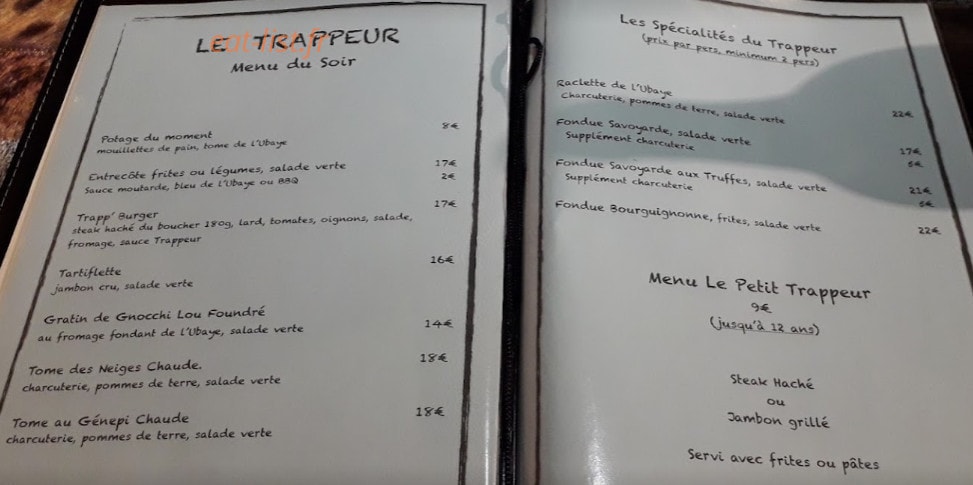 Le trappeur — carte page 1