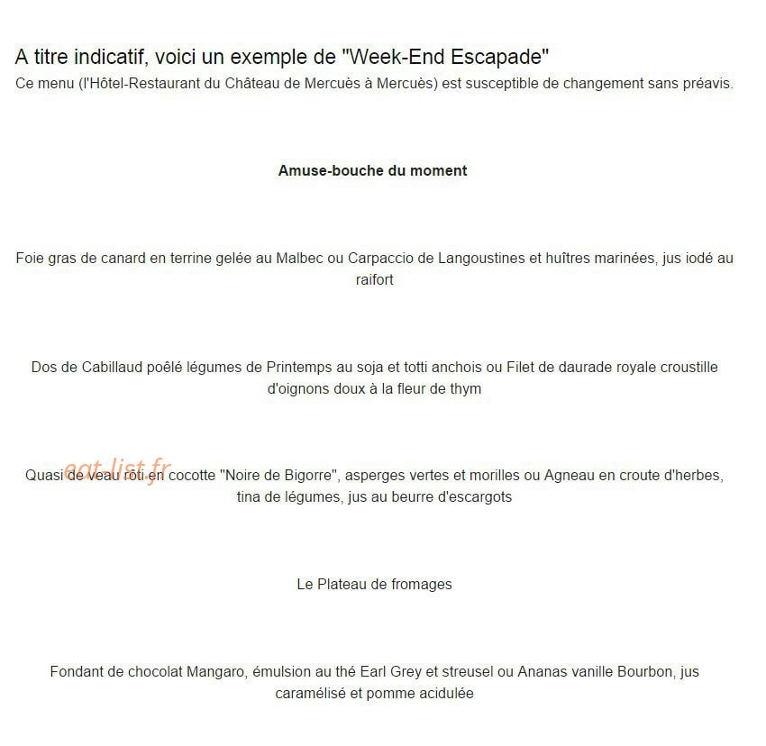 Bouttin gourmand — carte page 4