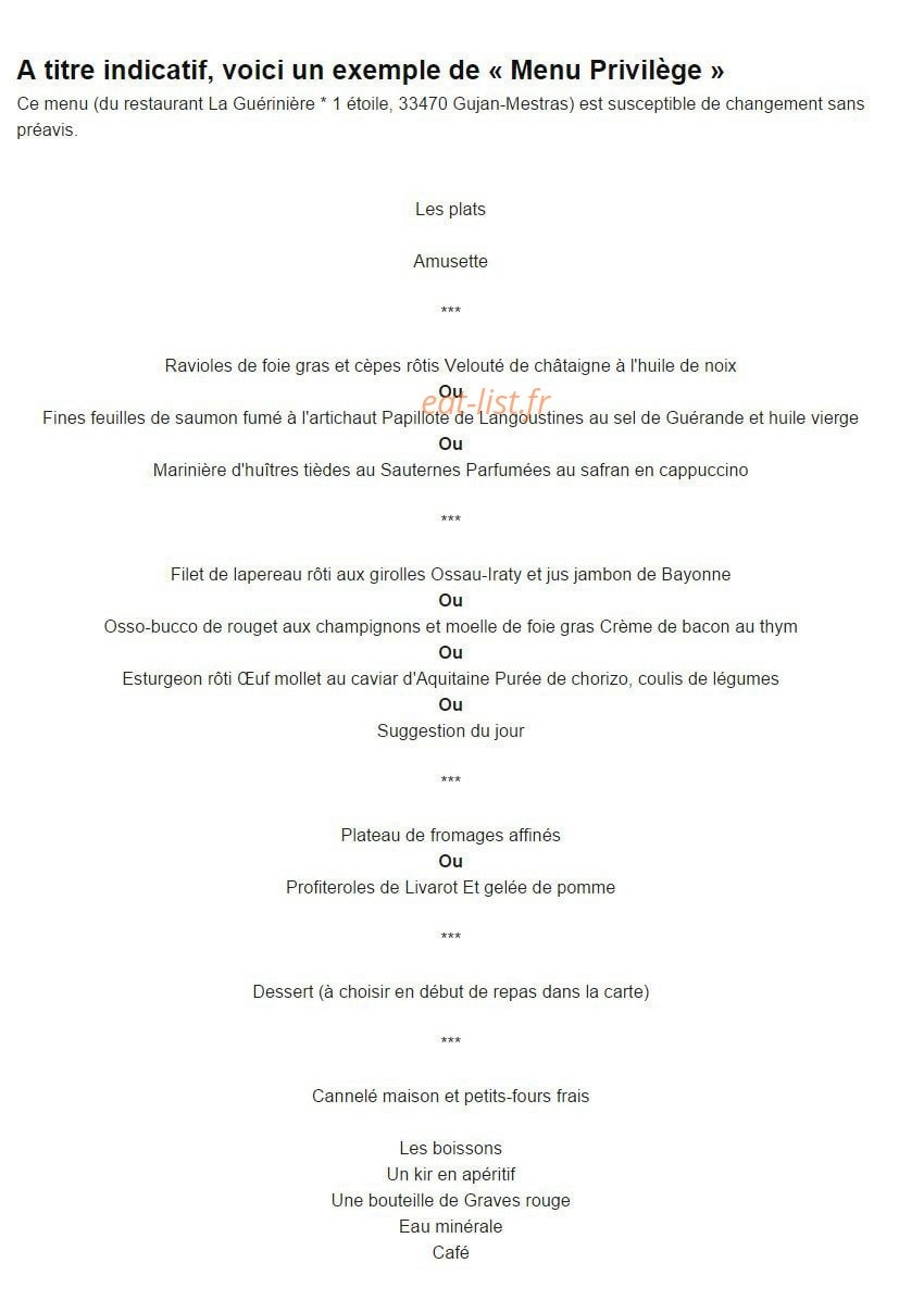 Bouttin gourmand — carte page 2