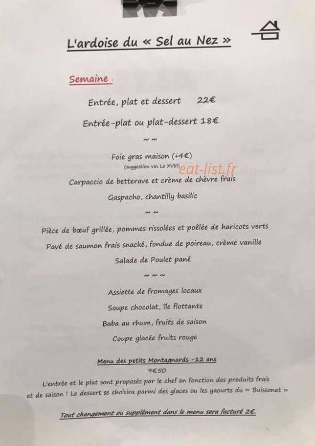 Le Sel au Nez — carte page 2