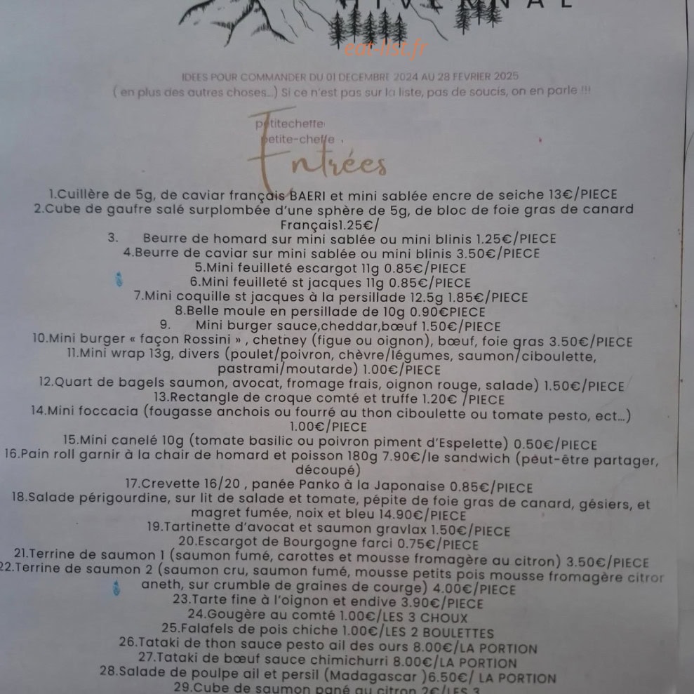 Petite cheffe à domicile — carte page 1