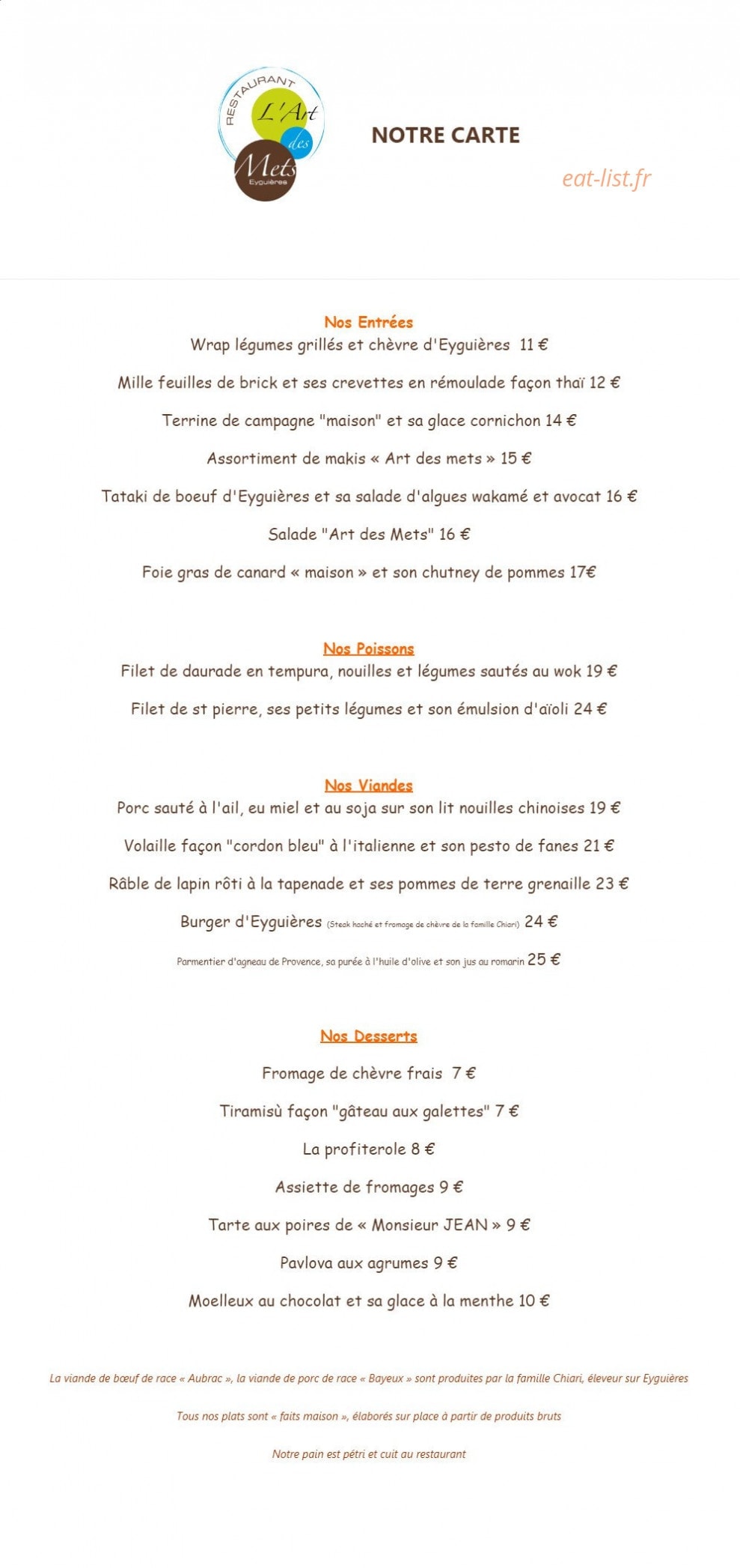 L'art Des Mets — carte page 2