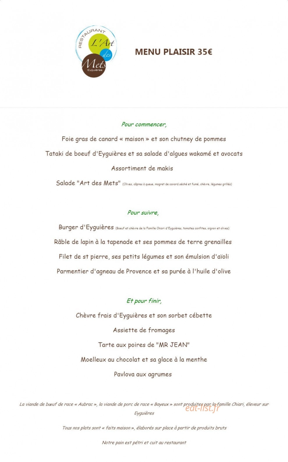 L'art Des Mets — carte page 3