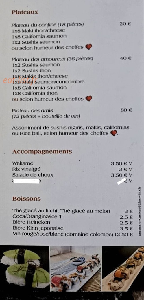 Le Local à Sushis — carte page 3