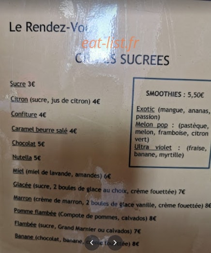 Le Rendez-Vous — carte page 2
