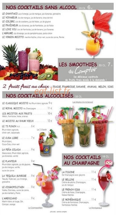 Le Comptoir — carte page 5