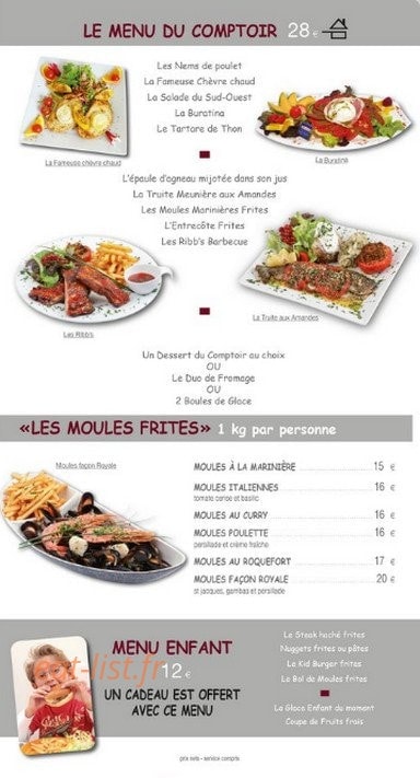 Le Comptoir — carte page 3