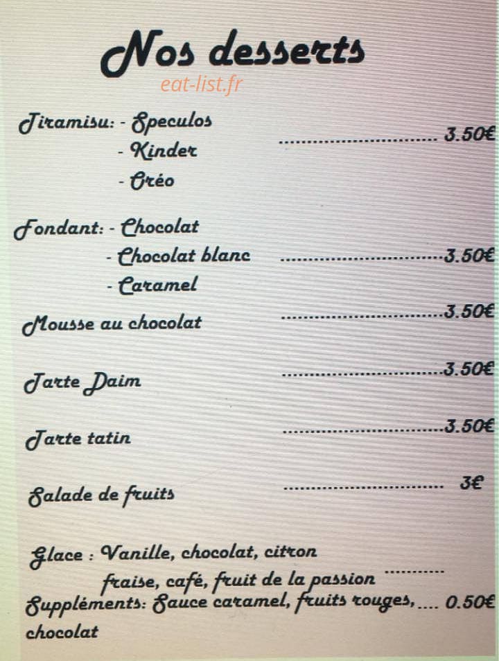 O Petit Snack — carte page 4