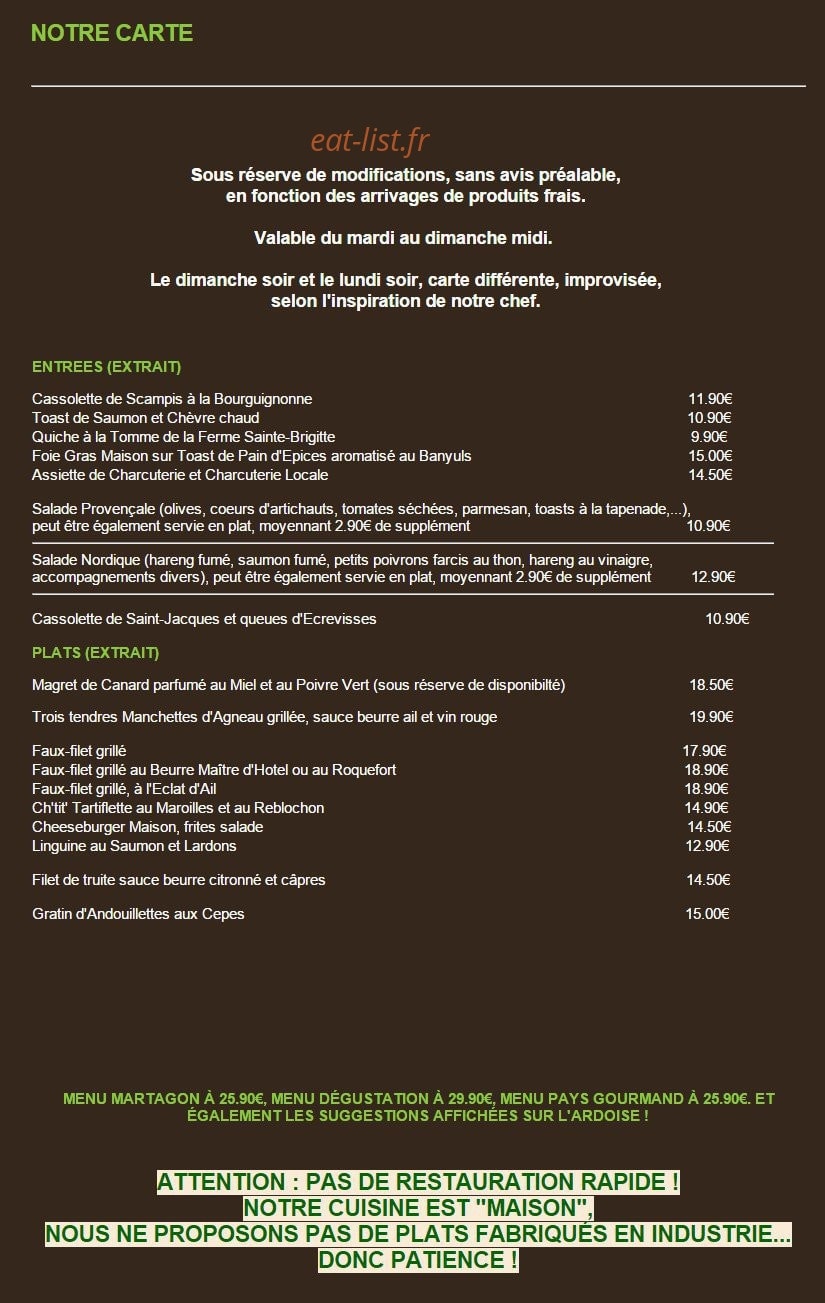 Le Martagon — carte page 1